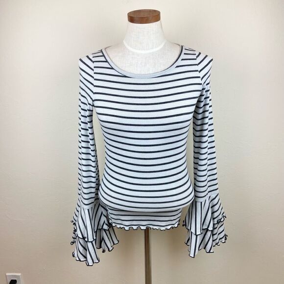 Free People Ribbed Bell-Sleeve Top - Picture 1 of 6